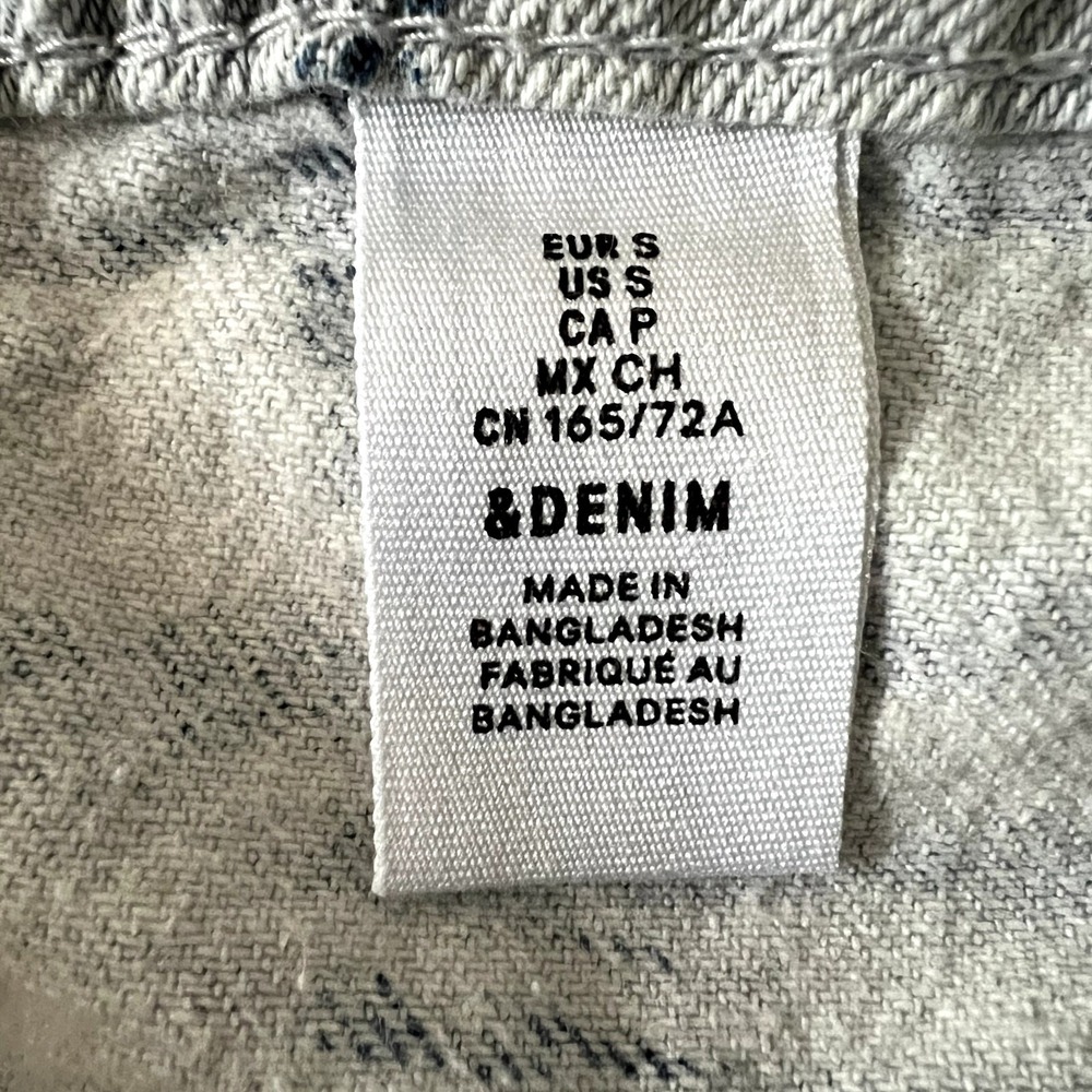 H&M &Denim Tie Dye Denim Mini Skirt Sz S Acid Wash Raw Hem‎ Y2K Indie Sleaze - Picture 6 of 7